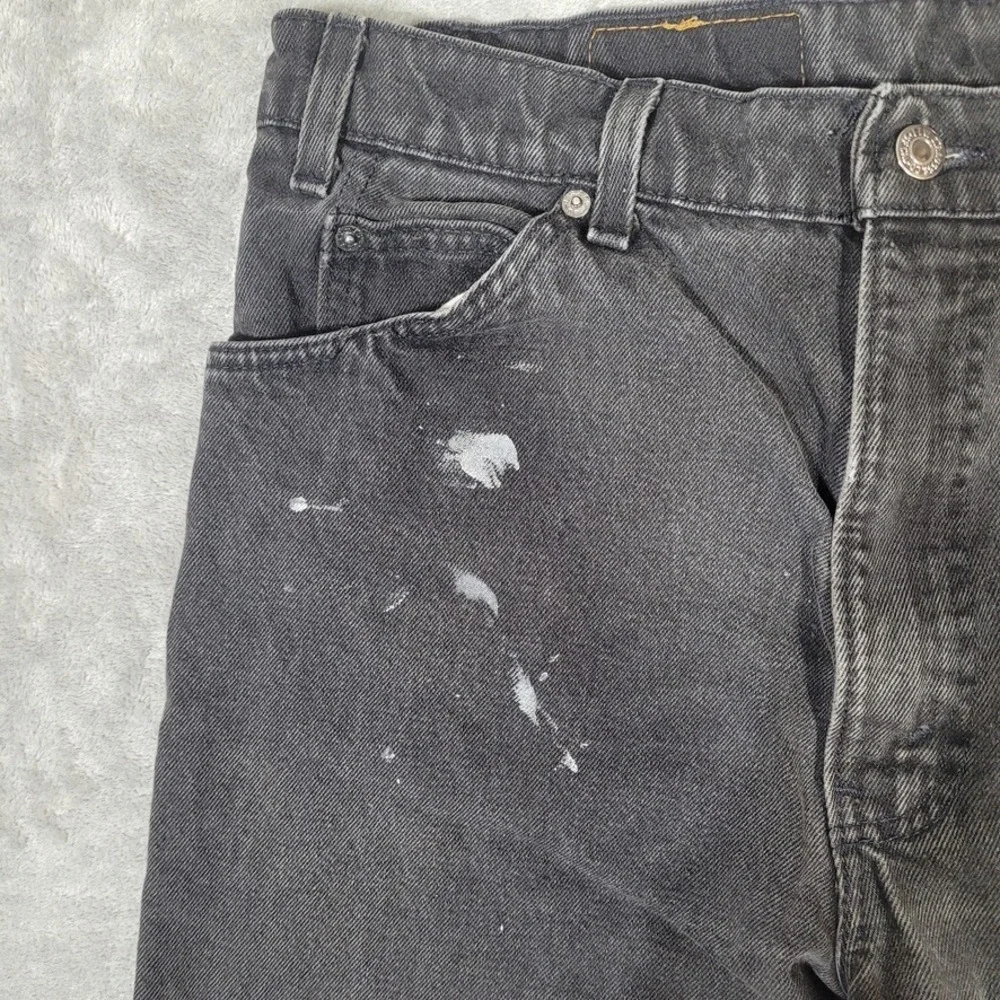 Vtg 90s Levi's 550 Jeans Black Orange Tab Jeans Denim Mens 36x30 (Fits 34x30)
